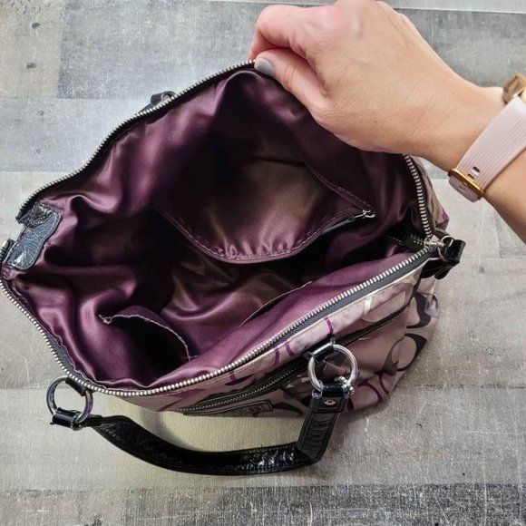 Coach bag purple silver and grey beautiful colors - Picture 3 of 10